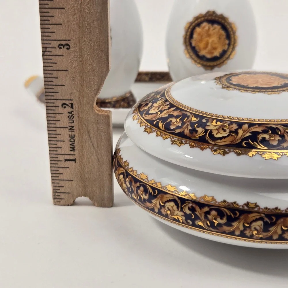 Vintage T Limoges France Bacchus Porcelain Vanity Set Tray Trinket Box